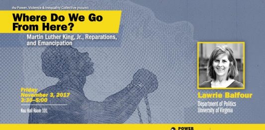 Professor Lawrie Balfour Speaks on Martin Luther King, Race Reparations Politics Lecture Reparations